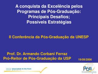II Conferência da Pós-Graduação da UNESP