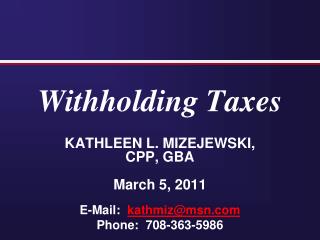 Withholding Taxes