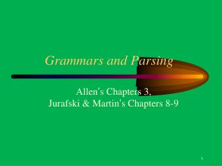 Grammars and Parsing