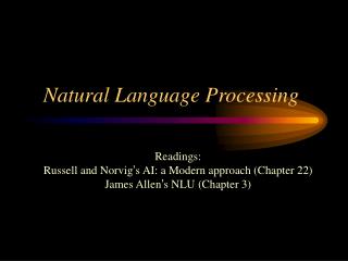 Natural Language Processing