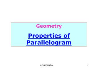 Geometry Properties of Parallelogram