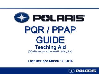 PQR / PPAP GUIDE