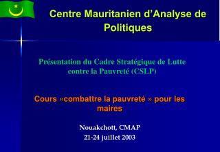 Centre Mauritanien d’Analyse de Politiques