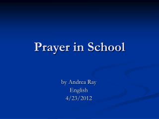 Prayer in School