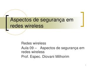 Aspectos de segurança em redes wireless