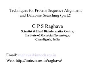 Techniques for Protein Sequence Alignment and Database Searching (part2)