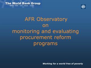 AFR Observatory on monitoring and evaluating procurement reform programs