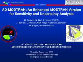 AD-MODTRAN: An Enhanced MODTRAN Version for Sensitivity and Uncertainty Analysis