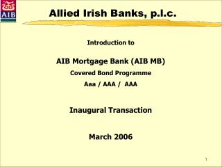 Allied Irish Banks, p.l.c.