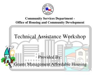 Technical Assistance Workshop