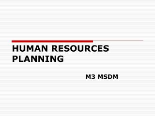 HUMAN RESOURCES PLANNING