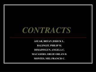 CONTRACTS