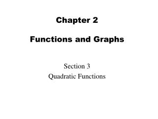 Chapter 2 Functions and Graphs