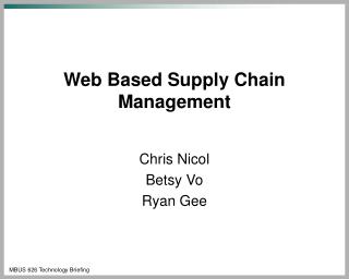 Web Based Supply Chain Management