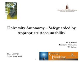 University Autonomy – Safeguarded by Appropriate Accountability