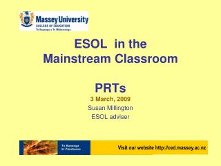 ESOL in the Mainstream Classroom PRTs