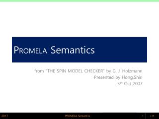 P ROMELA Semantics