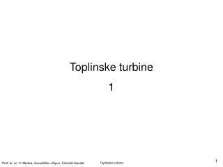 Toplinske turbine 1