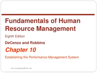 Chapter 10 Establishing the Performance Management System