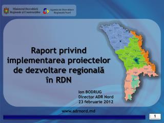 Raport privind implementarea proiectelor de dezvoltare regională în RDN