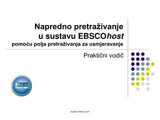 Napredno pretraživanje u sustavu EBSCO host pomoću polja pretraživanja za usmjeravanje