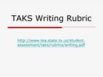 TAKS Writing Rubric