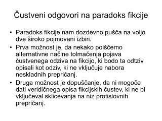 Čustveni odgovori na paradoks fikcije