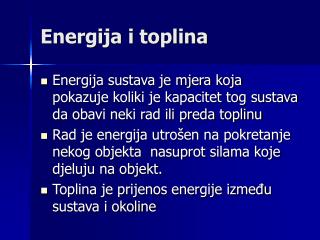 Energija i toplina