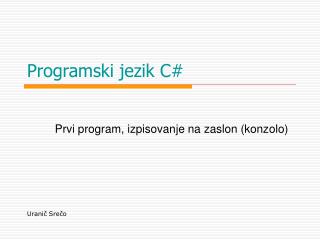 Programski jezik C#