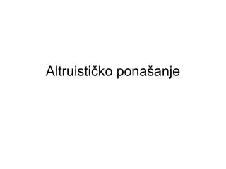 Altruističko ponašanje