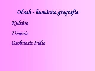 Obsah - humánna geografia