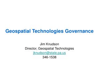 Geospatial Technologies Governance