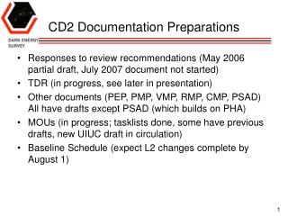 CD2 Documentation Preparations