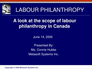 LABOUR PHILANTHROPY