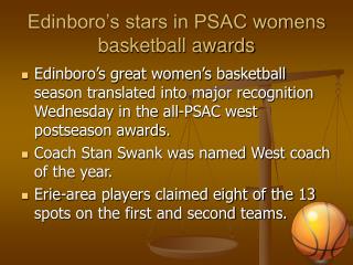 Edinboro’s stars in PSAC womens basketball awards