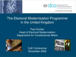 The Electoral Modernisation Programme in the United Kingdom Paul Docker