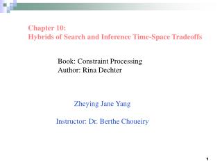 Book: Constraint Processing Author: Rina Dechter
