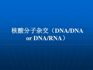 核酸分子杂交（ DNA/DNA or DNA/RNA ）