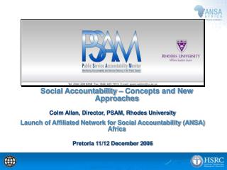 Social Accountability – Concepts and New Approaches