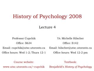 History of Psychology 2008