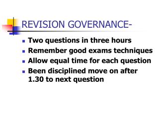 REVISION GOVERNANCE-