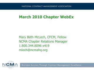 March 2010 Chapter WebEx