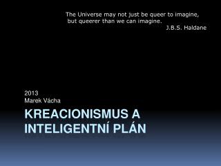 Kreacionismus a inteligentní plán