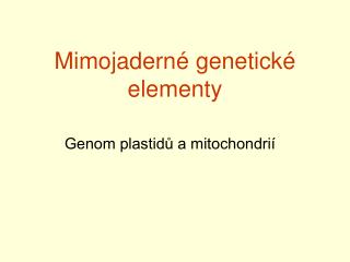 Mimojaderné genetické elementy