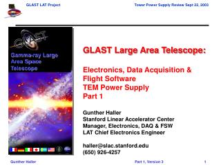 GLAST Large Area Telescope: Electronics, Data Acquisition &amp; Flight Software TEM Power Supply