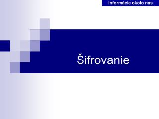 Šifrovanie