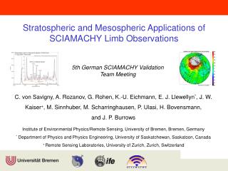 Stratospheric and Mesospheric Applications of SCIAMACHY Limb Observations