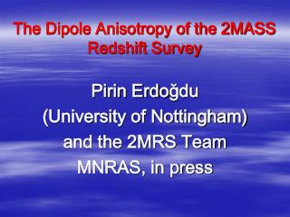 The Dipole Anisotropy of the 2MASS Redshift Survey