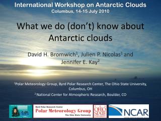 What we do (don’t) know about Antarctic clouds