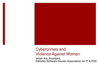 Cybercrimes and Violence Against Women